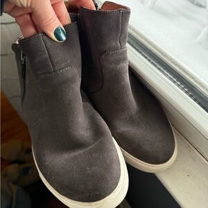 Dark Gray Suede Ankle Boots